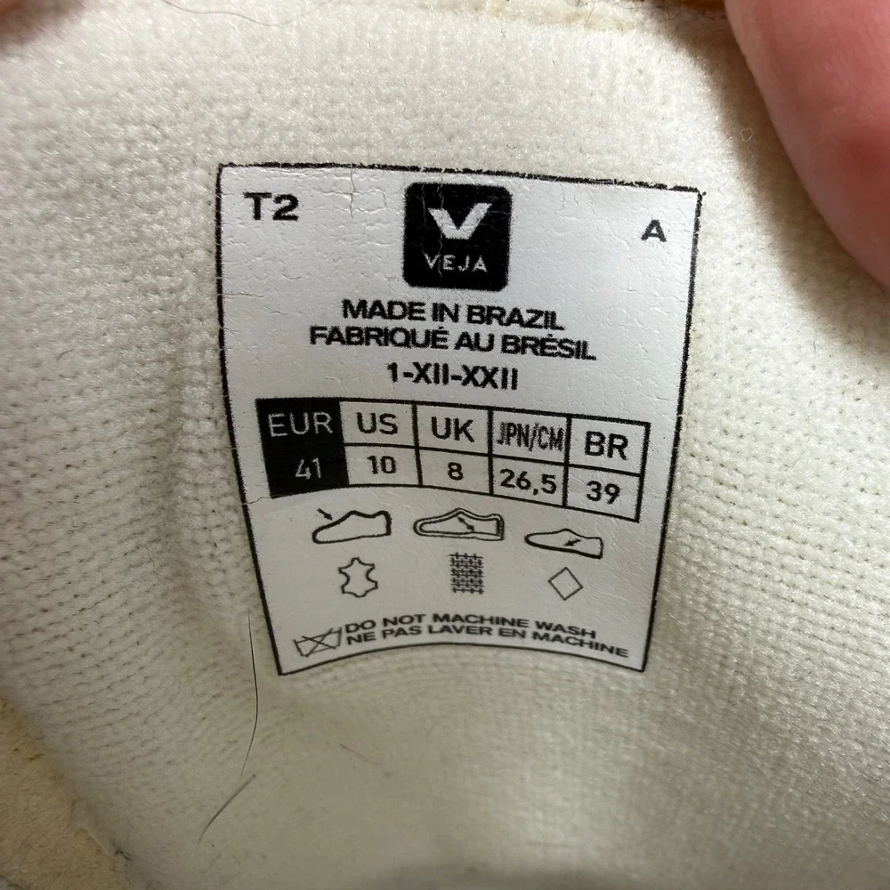 VEJA Campo White Sage Green Leather Suede Sneakers Womens US 10 EUR 41 Low Top - Picture 6 of 7